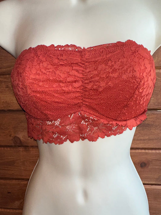 Auden (XS) Burnt Orange Lace Strapless Bra