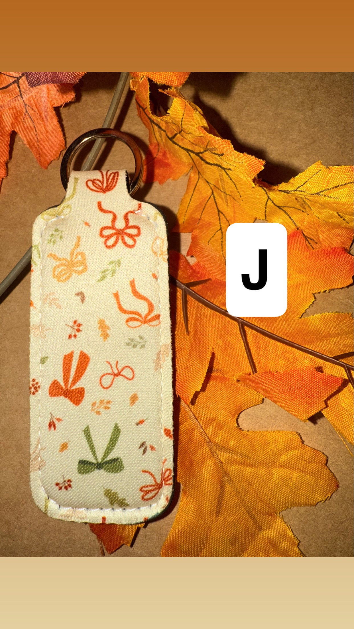 1 Fall Themed Chapstick Holder Keychain