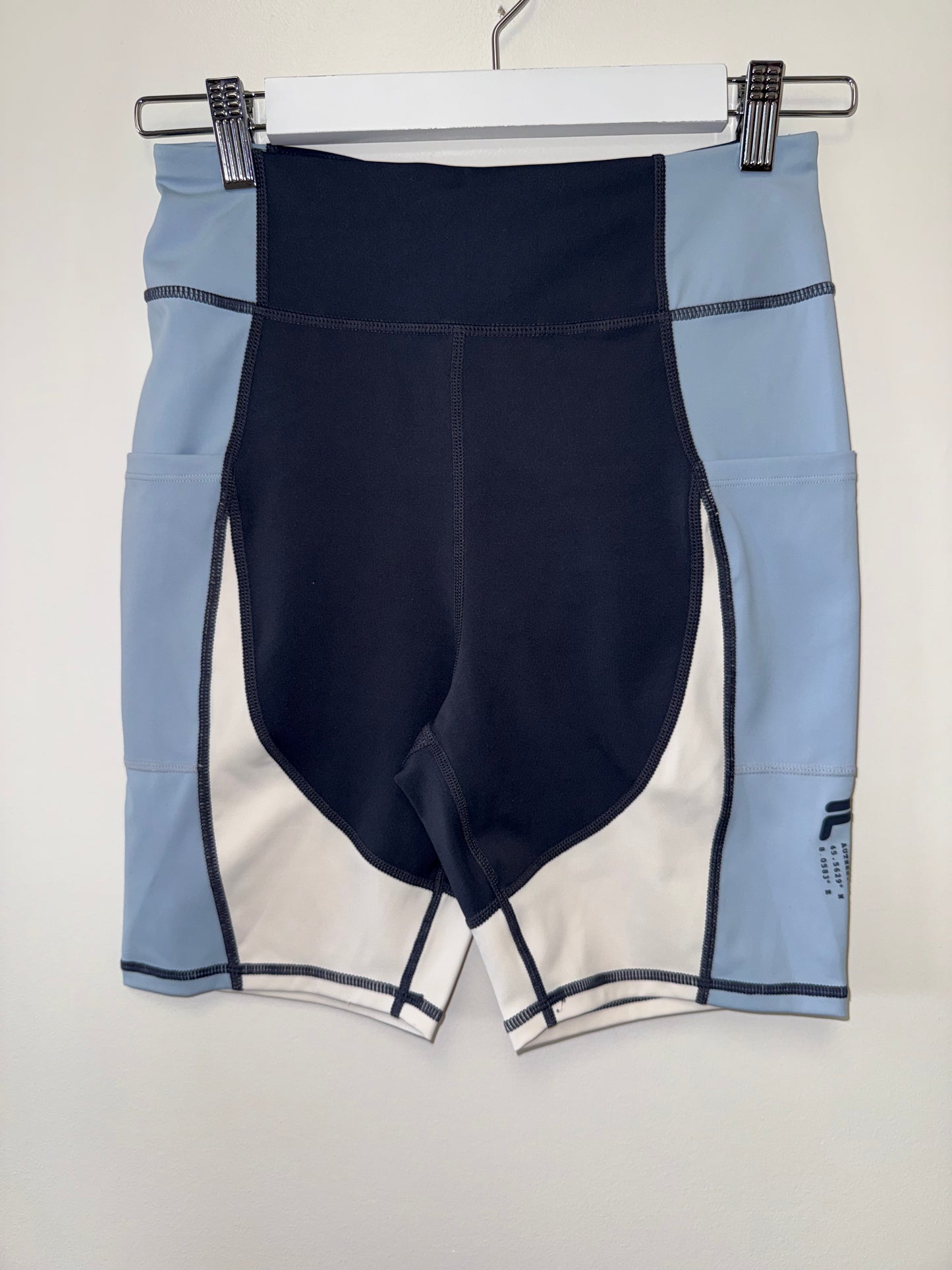 Fila (Medium) Blue/White Biker Shorts with Pockets