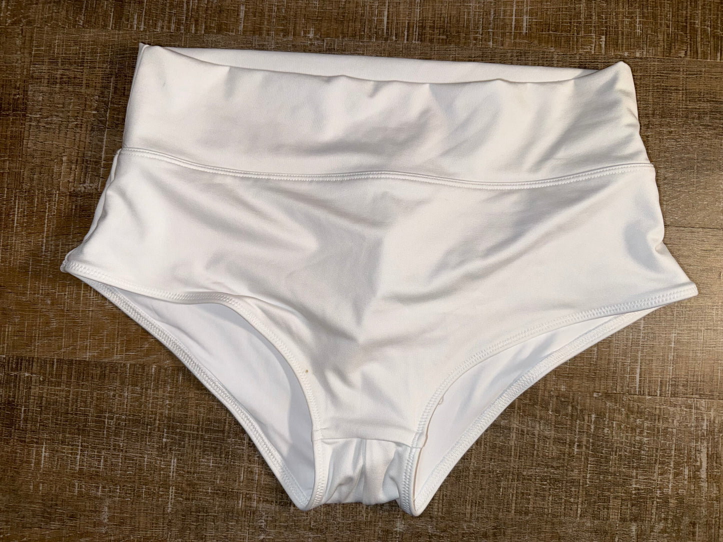 NWT PINK Victoria's Secret (XL) Brand New White High Waist Shortie Swim Bottoms