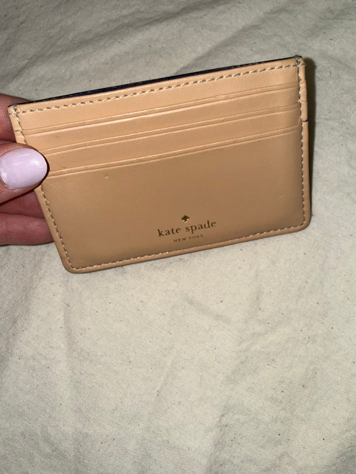 Kate Spade Blue and Tan Card Slot Holder