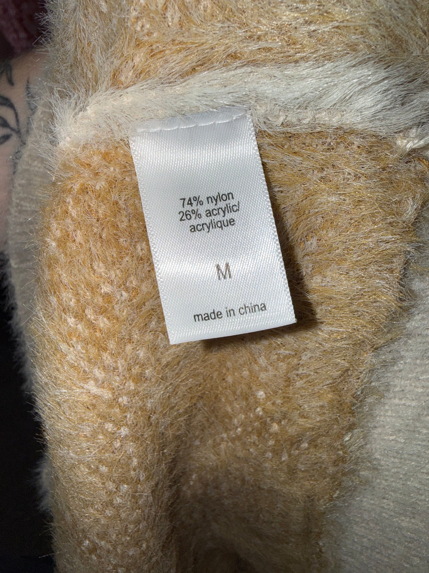 Maurices (Medium) Neutral Pattern Fuzzy Soft Knit Sweater