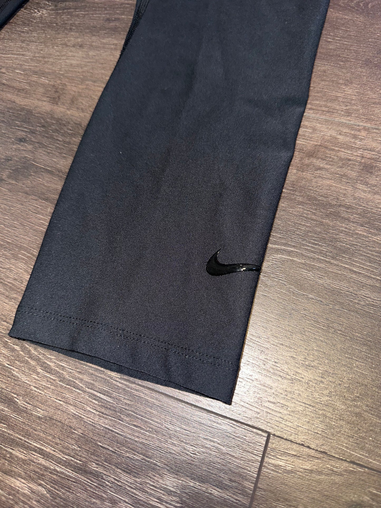 Nike (Small) Black Dri Fit Recycled Materials Leggings with Ribbed Back Waist