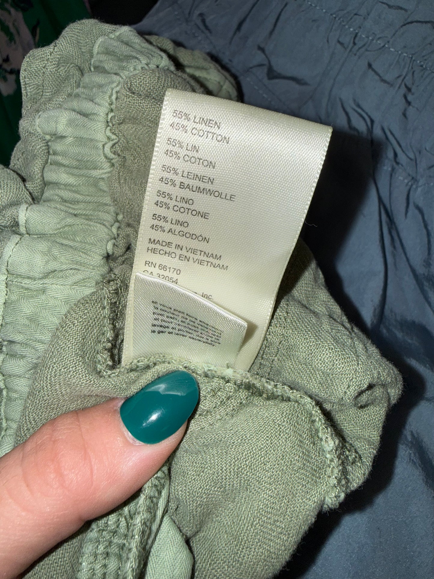 Free People (XS) Olive Green Linen Blend High Rise Shorts