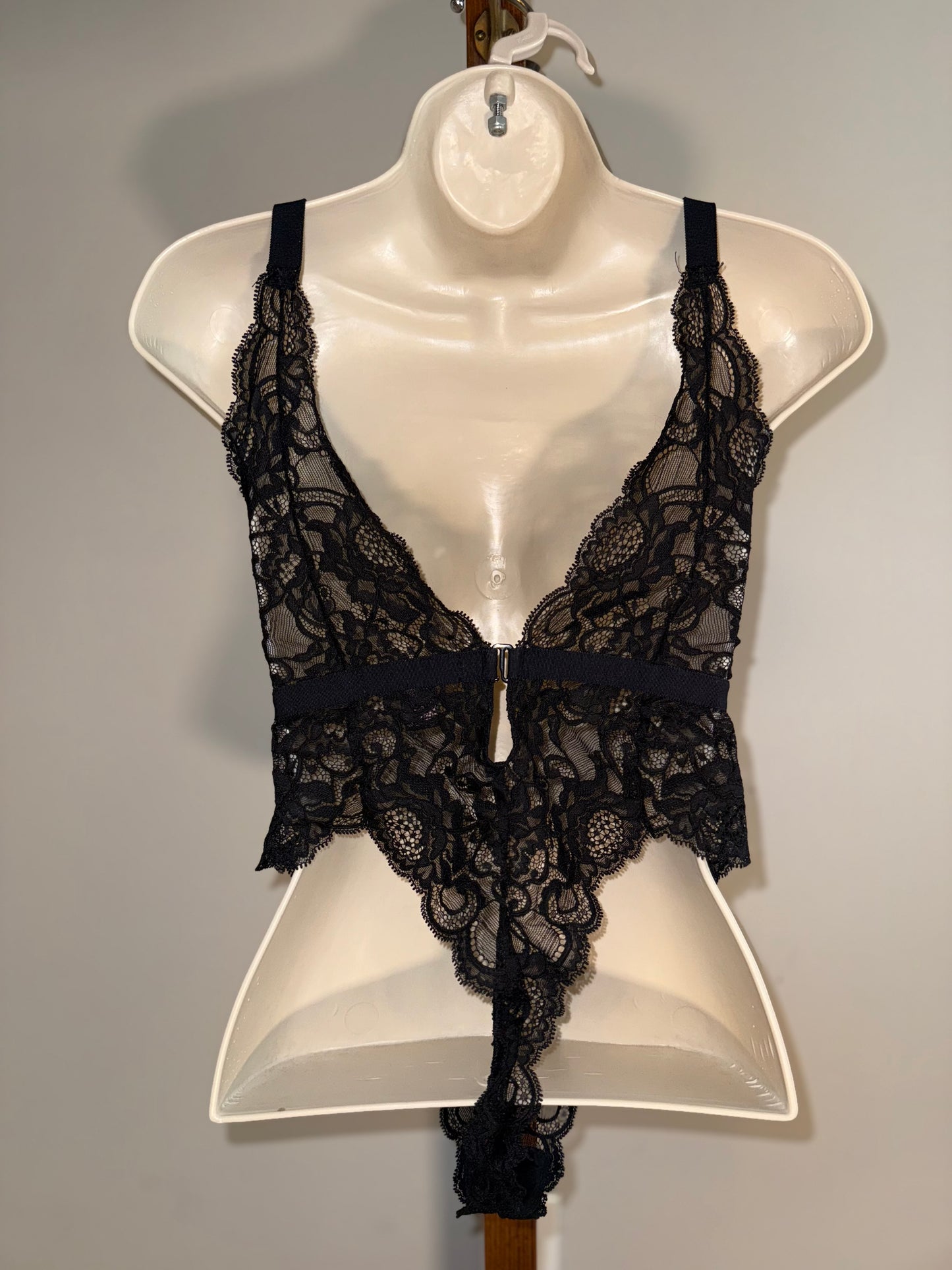 Victoria's Secret (Medium) Black Lace One Piece Bodysuit Lingerie