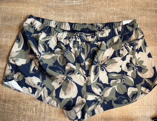 NWT Old Navy Active (3X) Brand New Blue/Green Floral 3" Inseam Shorts