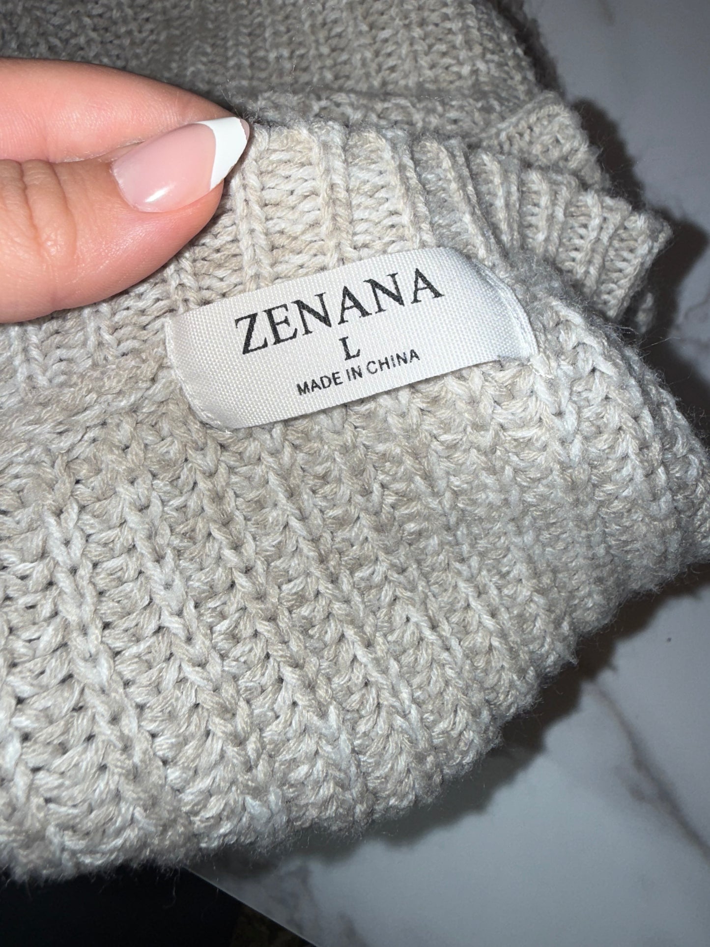 Zenana (Large) Cream Knit Sweater