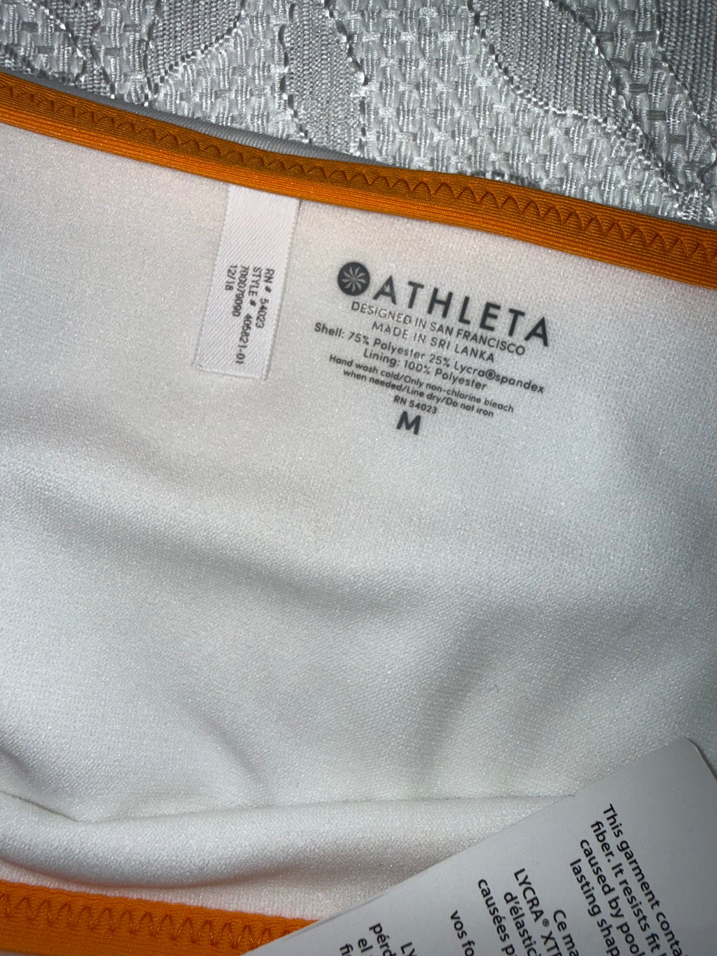 NWT Athleta (Medium) Brand New White Kapalua Swim Bottoms