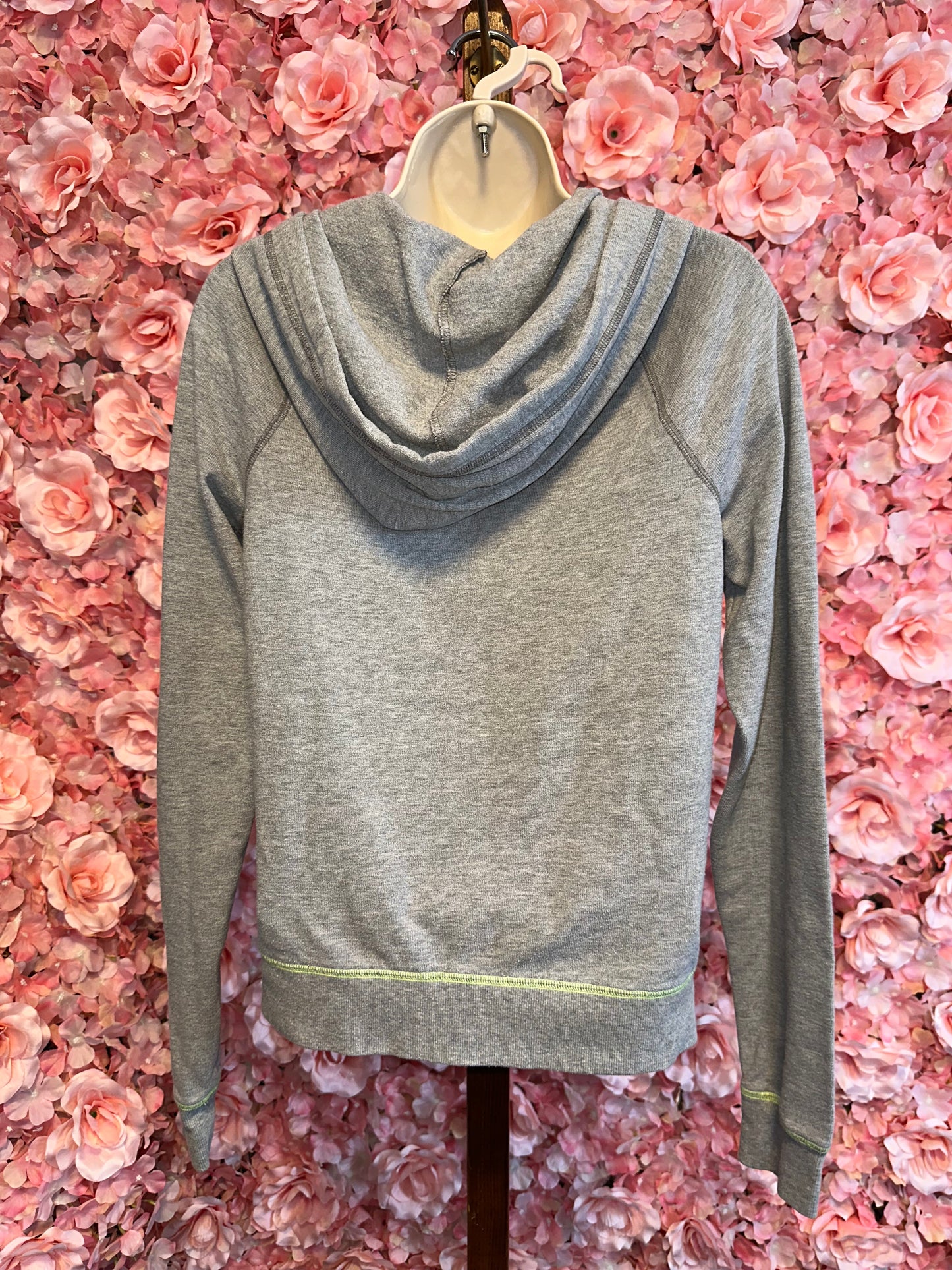 PINK Victoria's Secret (Small) Grey//Lime Green Zip Up Sweatshirt