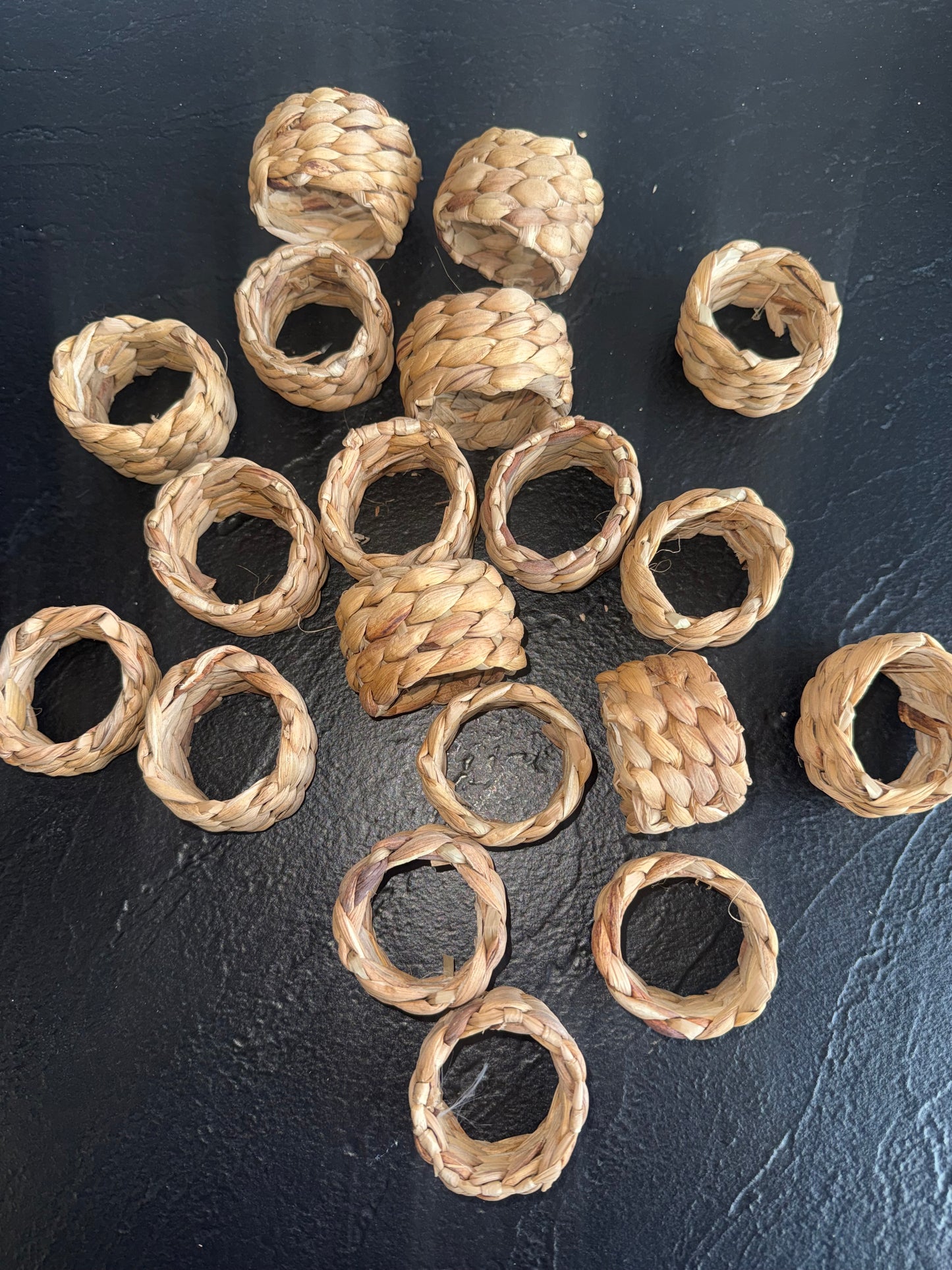 Natural Woven Napkin Ring Holders - Set of 19