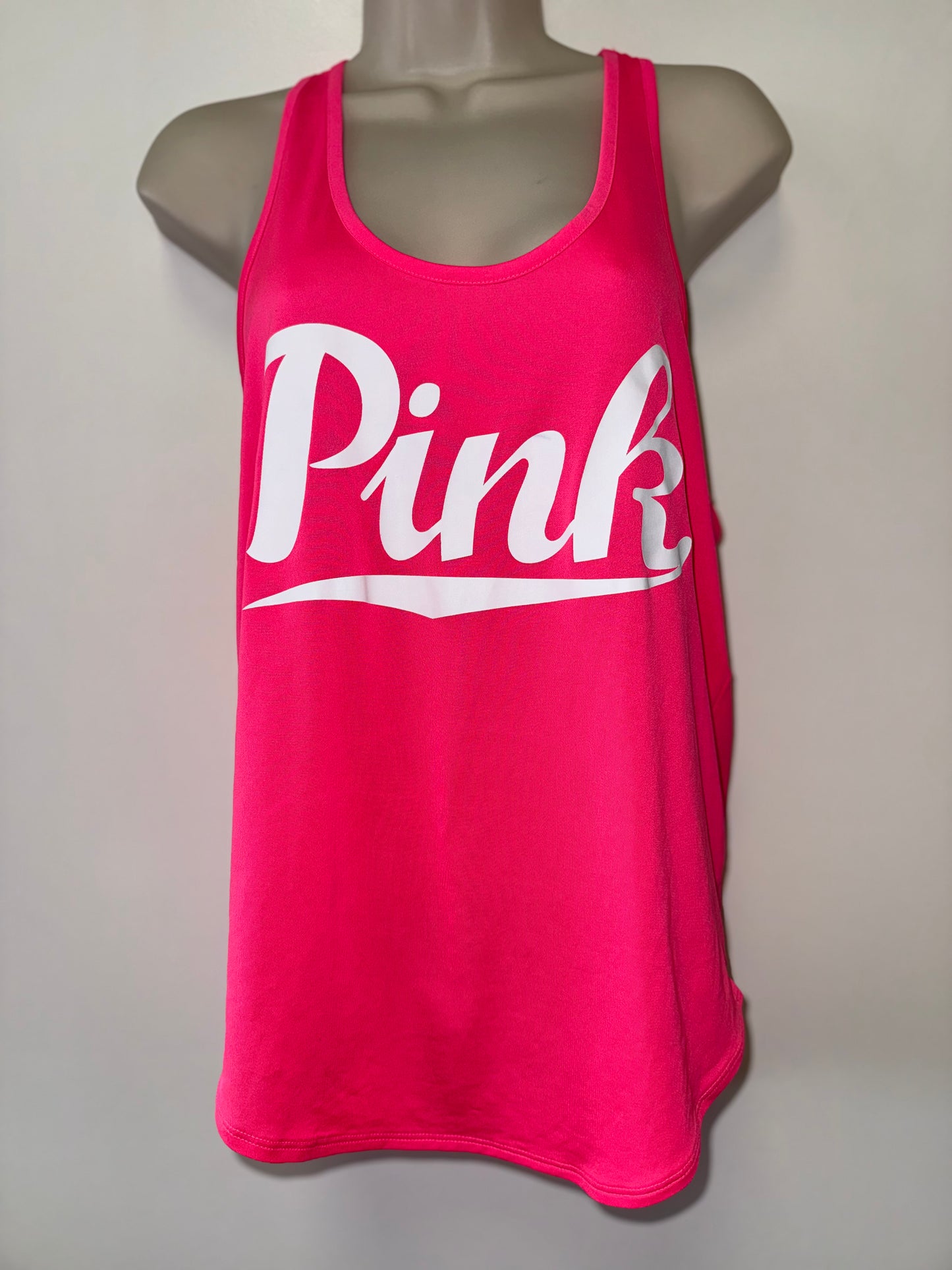 PINK Victoria's Secret (Small) Neon Pink/White Lightweight Tank Top