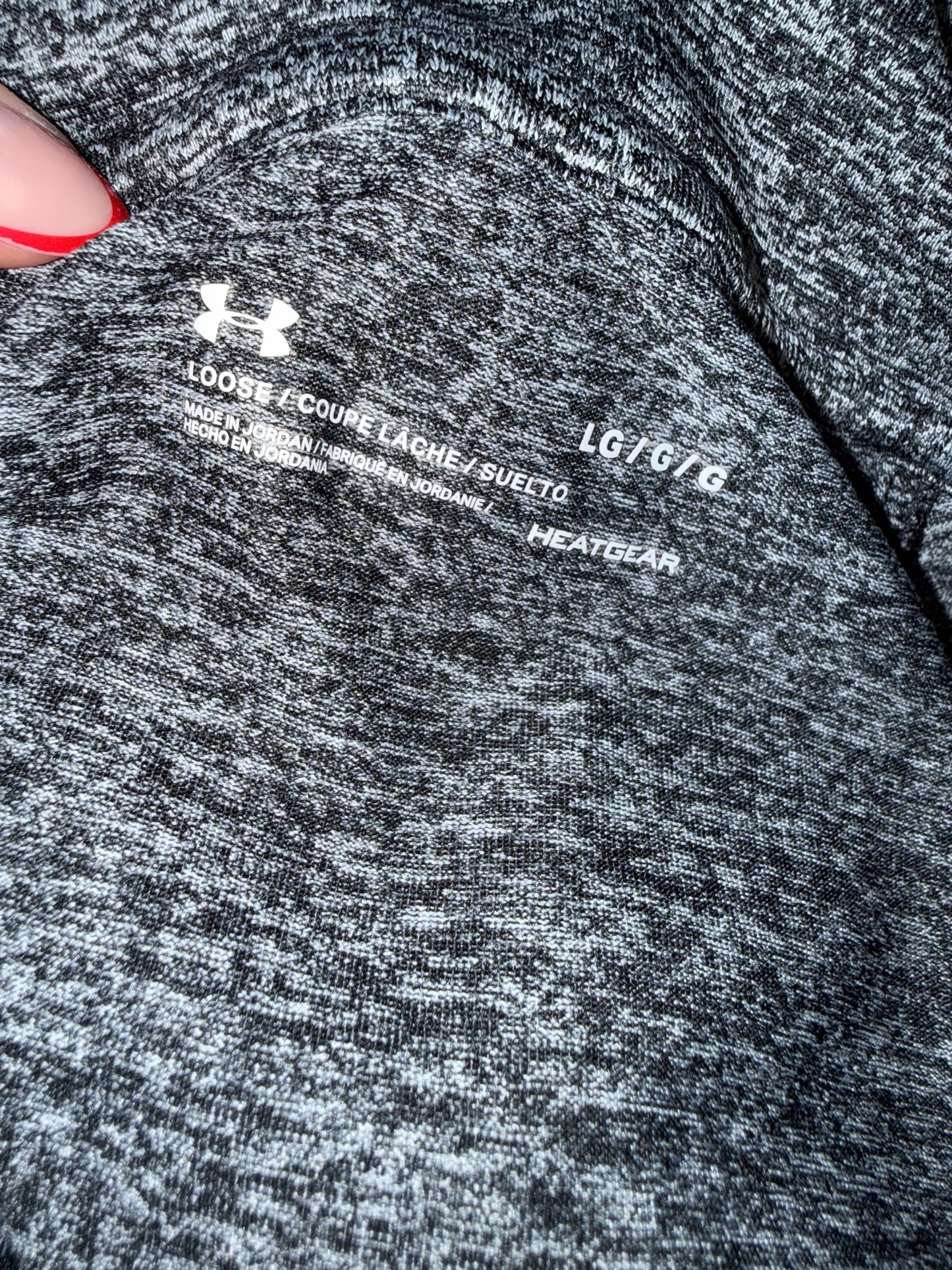 Under Armour (Large) Grey/Black Heathered Lightweight V-Neck Hoodie