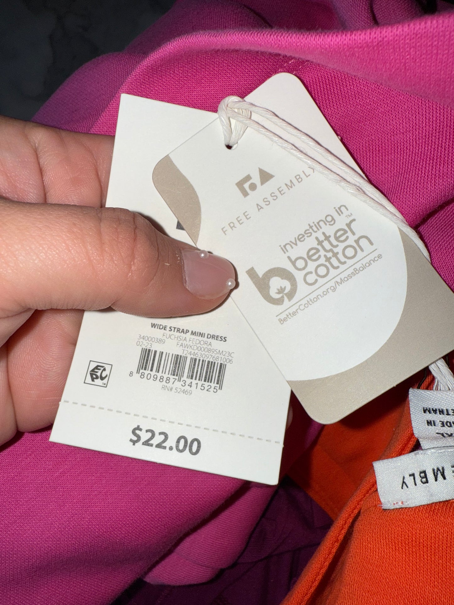 NWT Free Assembly (XXL) Brand New Pink Dress with Orange Trim