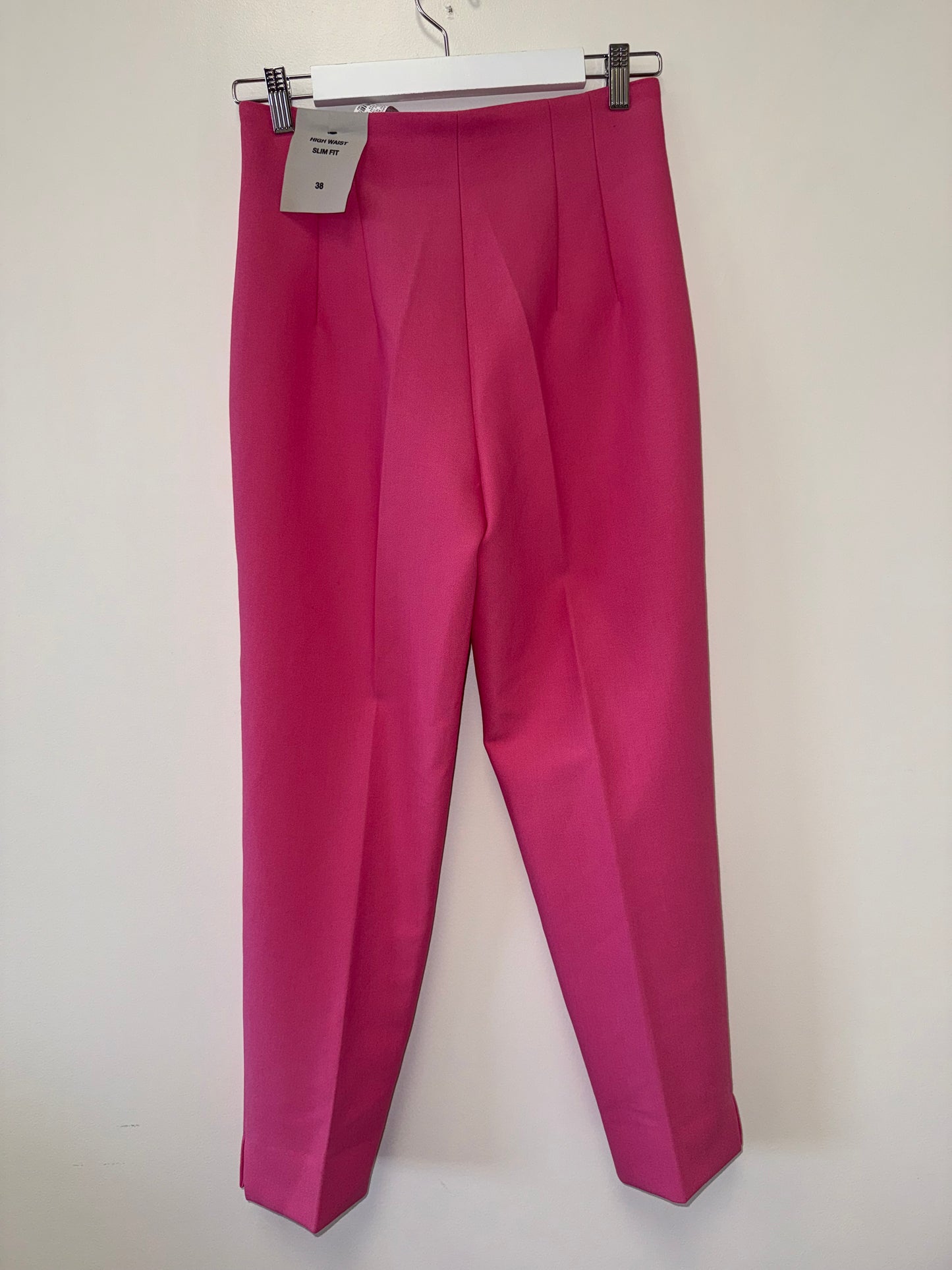 NWT Zara (6) Brand New Hot Pink High Rise Slim Fit Business Casual Pants