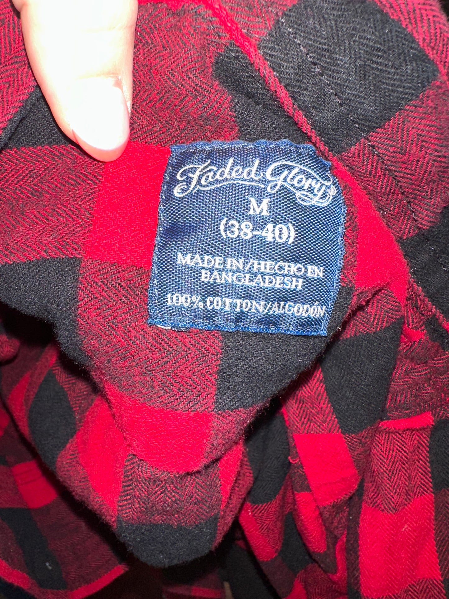 Faded Glory (Medium) Black & Red Flannel