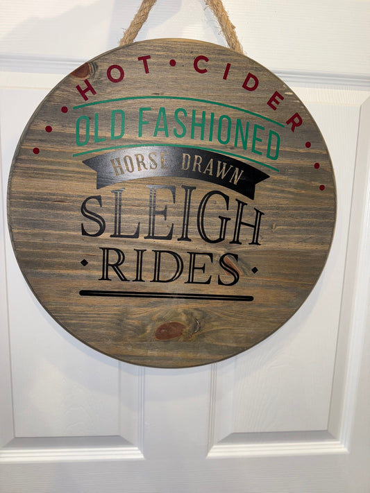 Handmade Christmas Wooden Sign for Front Door