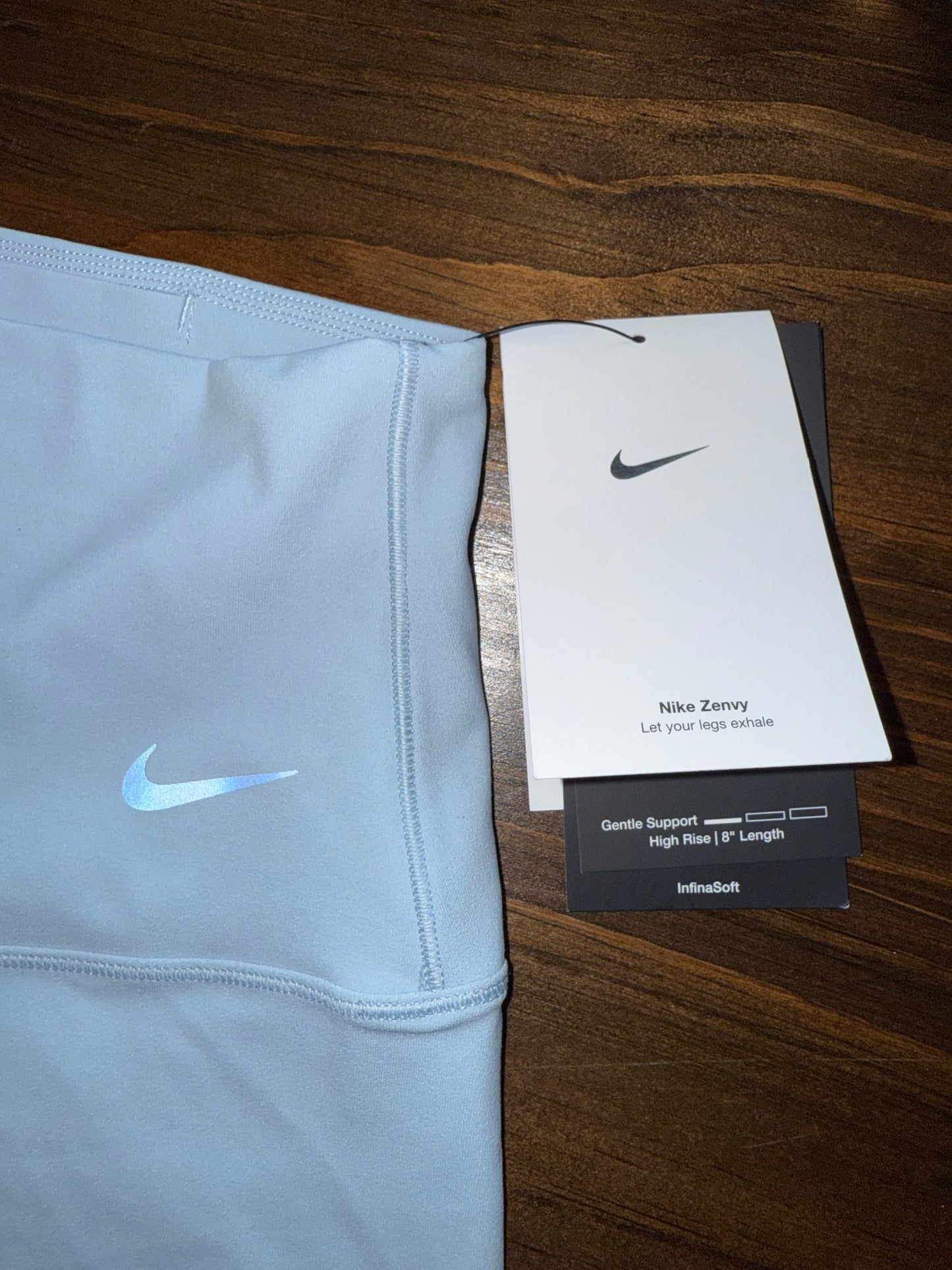 NWT Nike (XS) Brand New Light Blue 8" High Rise Biker Shorts