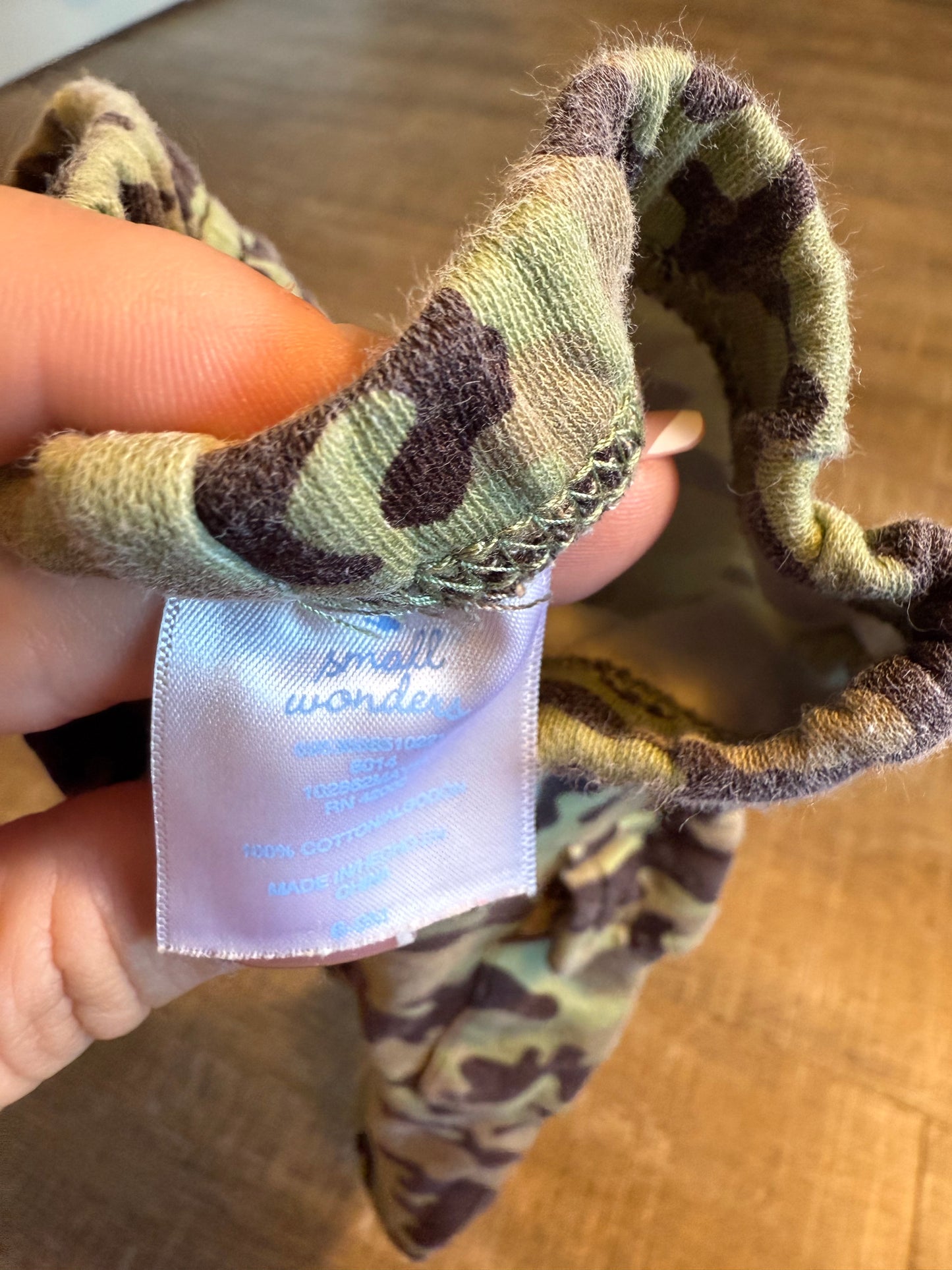 Small Wonders (6-9 Months) Green//Brown Camo Pattern Jogger Pants