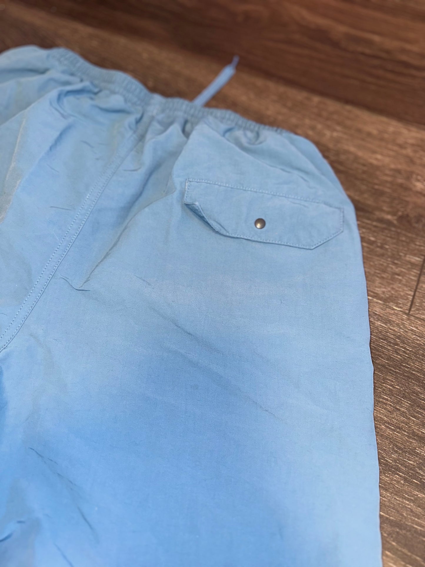 Patagonia Blue Drawstring Shorts with Buttoned Back Pocket