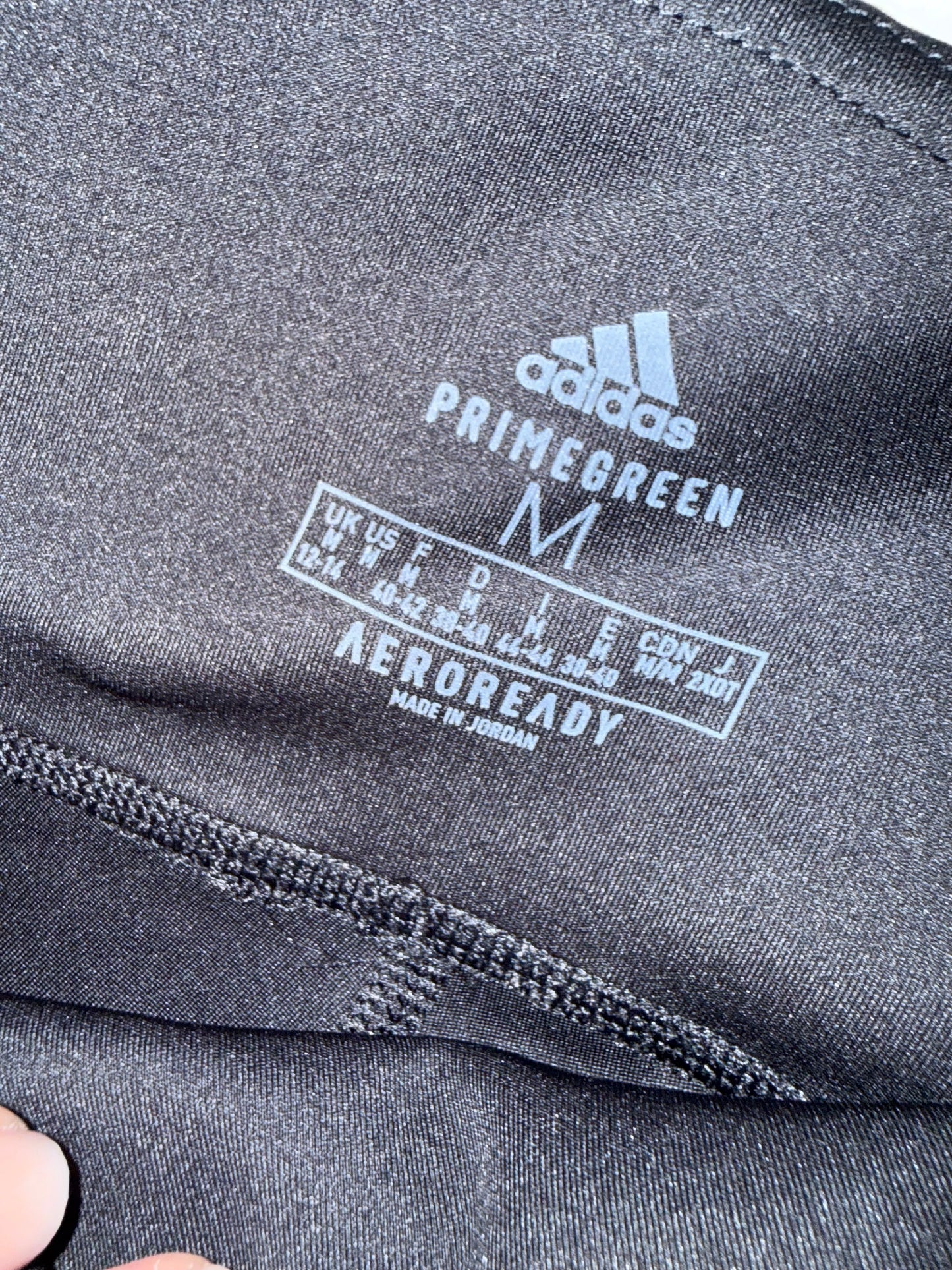 Adidas (Medium) Black//White Leggings with Side Slip Pocket