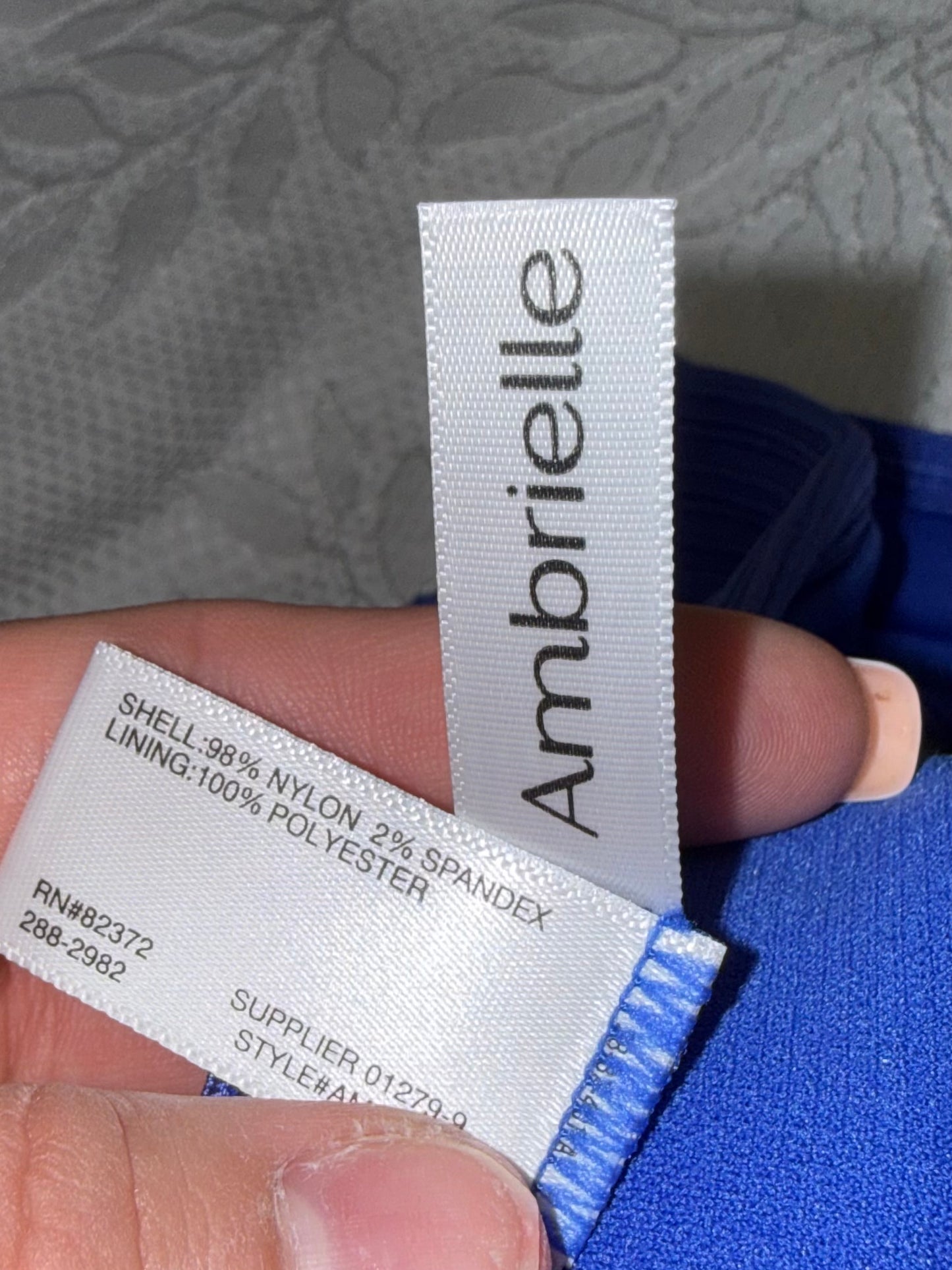 Ambrielle (Large) Blue High Rise Ribbed Bikini Swim Bottoms