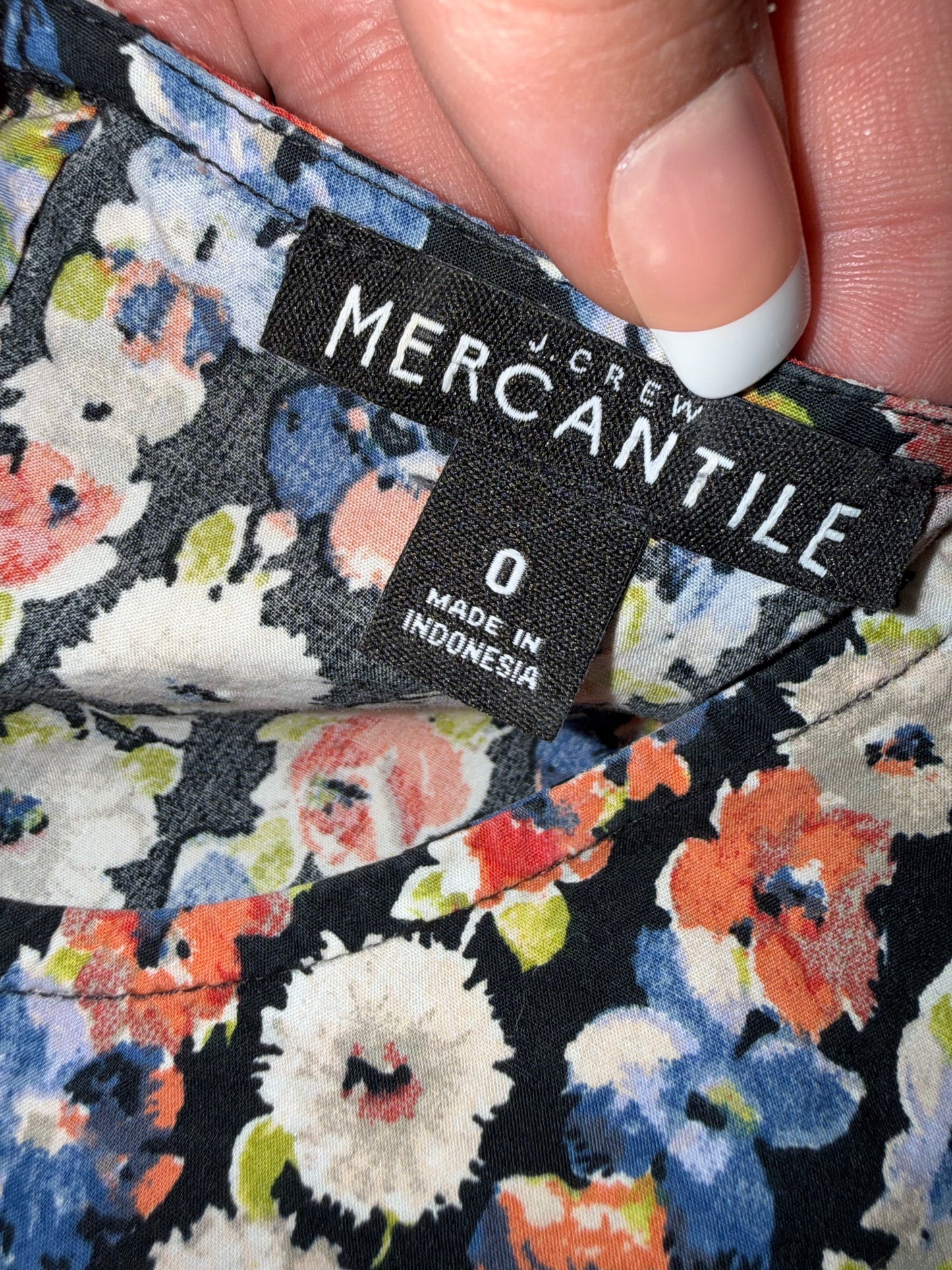 Mercantile By J. Crew (0) Colorful Lightweight Blouse with Ruffled Sleeves