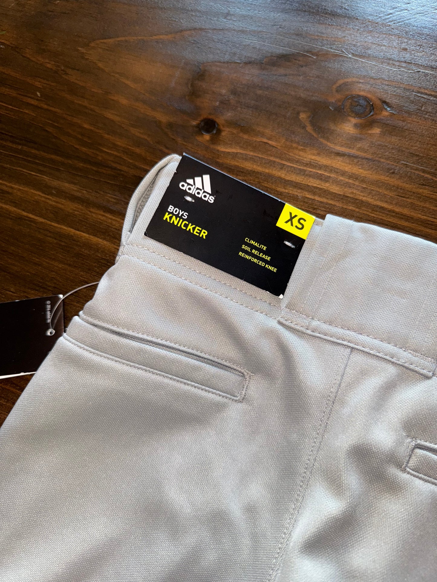 NWT Adidas (Kids XS) Brand New Light Grey Knicker Baseball Pants