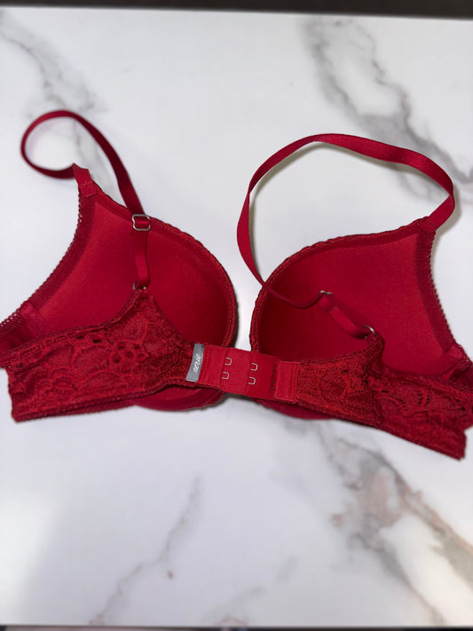 Aerie (36B) Brooke Red Bra with Lace Detail