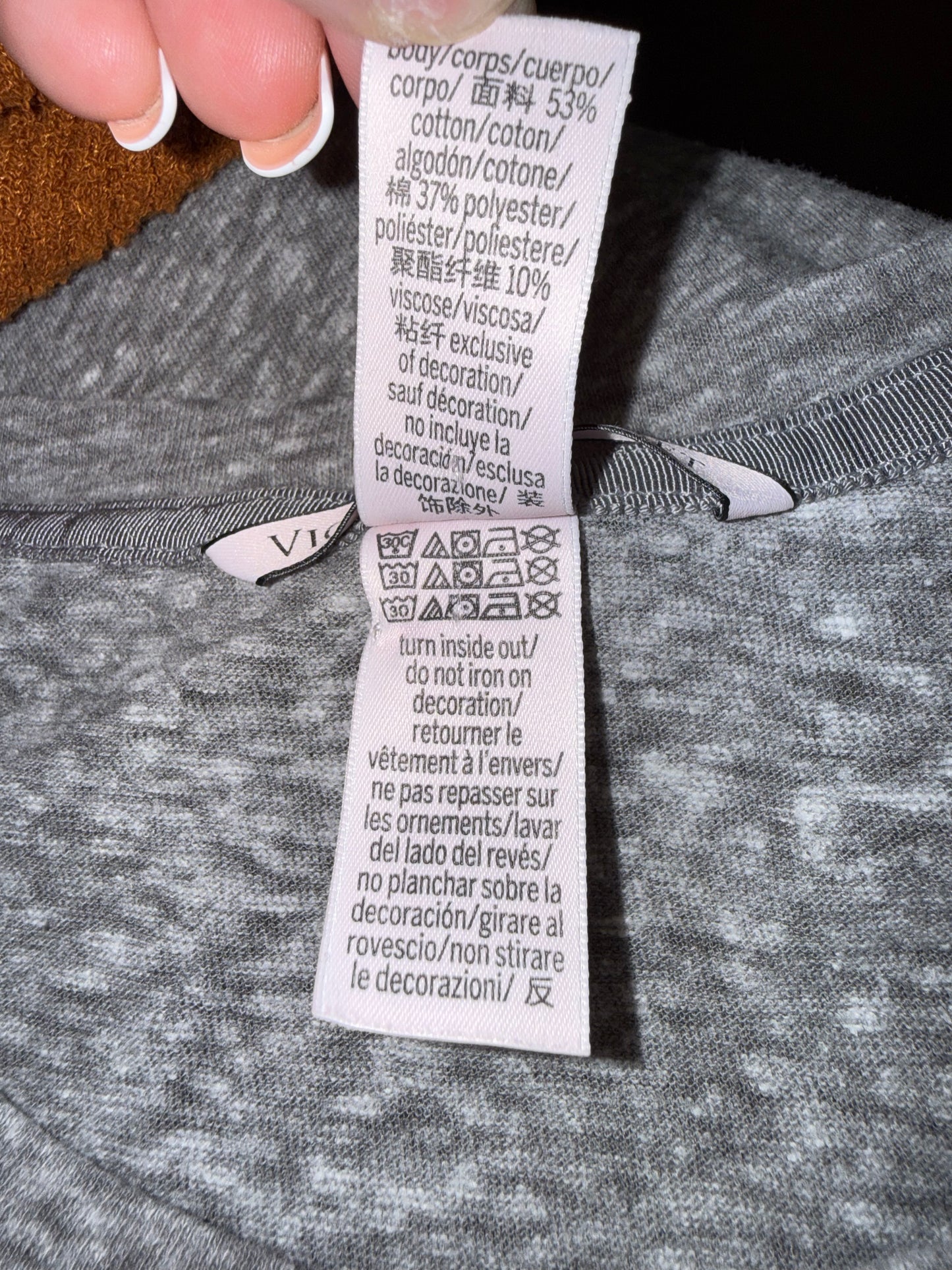 Victoria's Secret (Large) Grey Tee with Palm Tree Logo