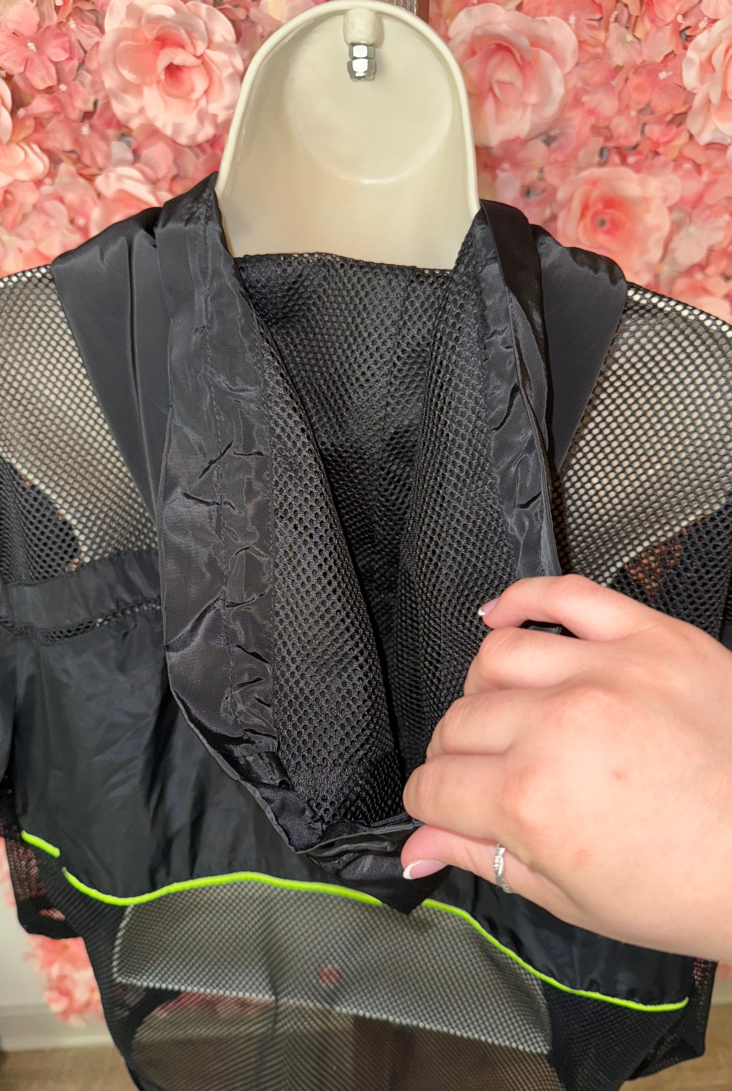 NWT ReVamped (Small) Brand New Black & Lime Green Mesh Jacket