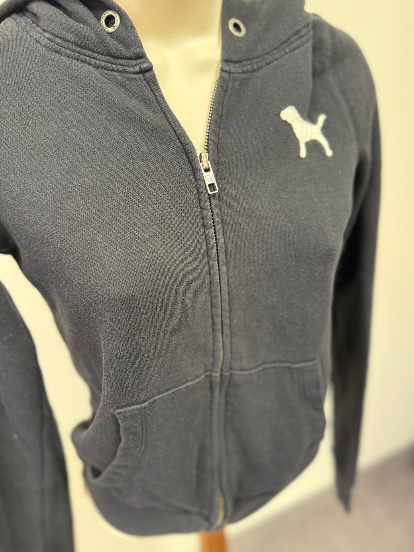 PINK Victoria's Secret (XS) Black/White Full Zip Up Jacket