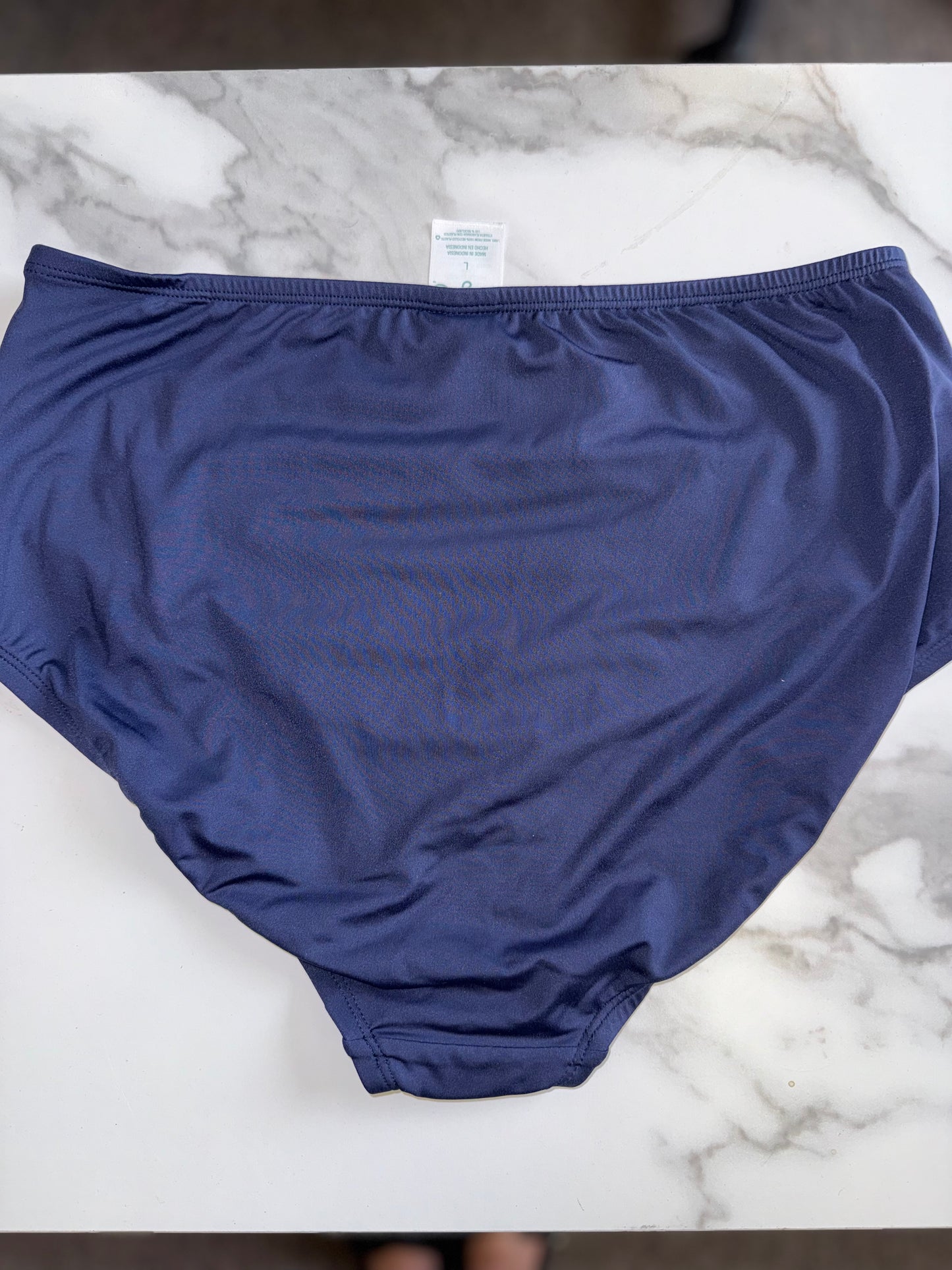 NWT Kona Sol (Large) Brand New Navy Blue High-Rise High Coverage Bikini Bottoms