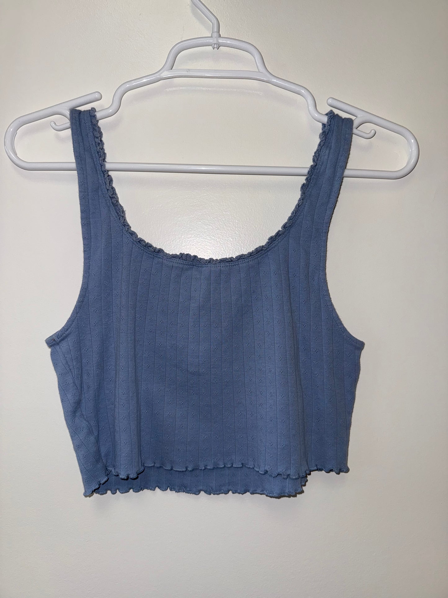 American Eagle (Medium) Blue Ribbed Cropped Tank