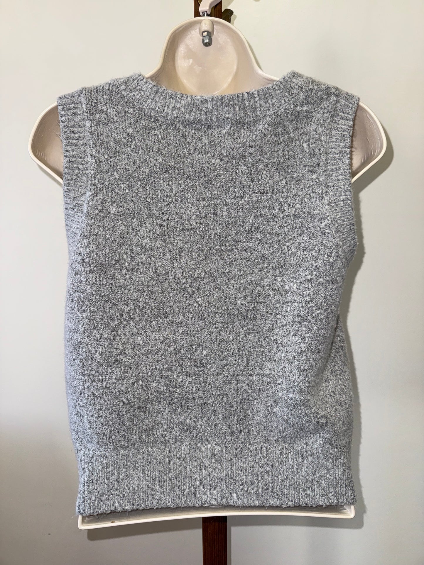 HYFVE (Small) Grey V-Neck Button Up Sleeveless Sweater Vest