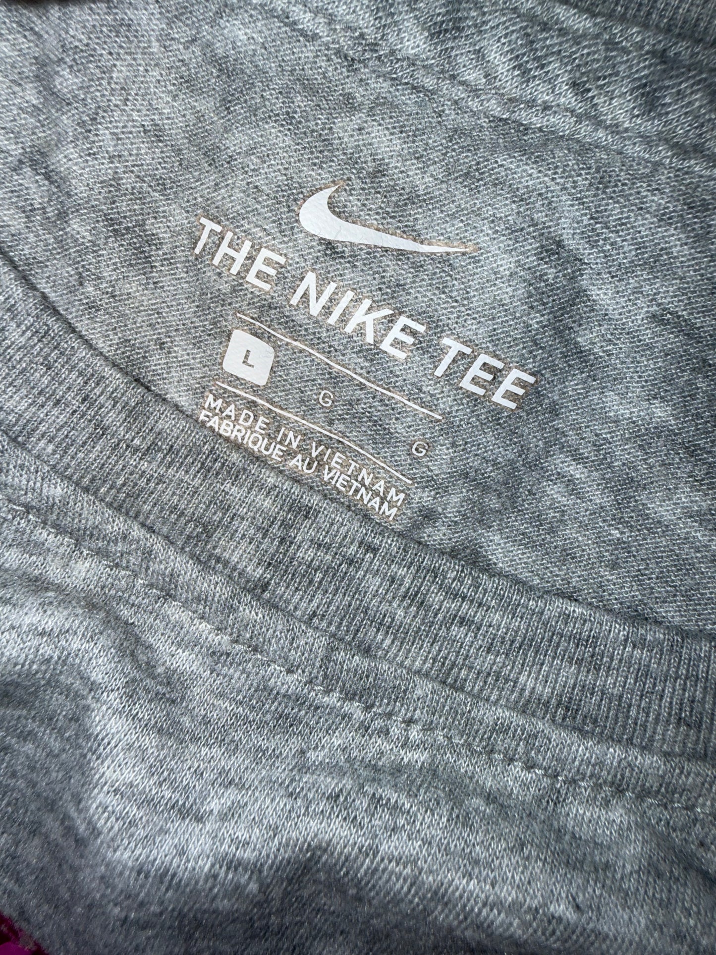 Nike (Large) The Nike Tee Grey Tank Top with Pink Logo
