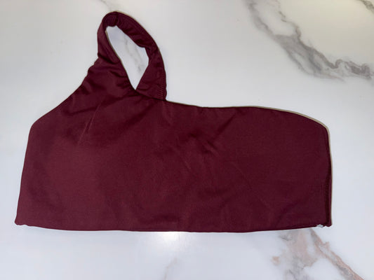 Aerie (Large) Maroon One Shoulder Sports Bra