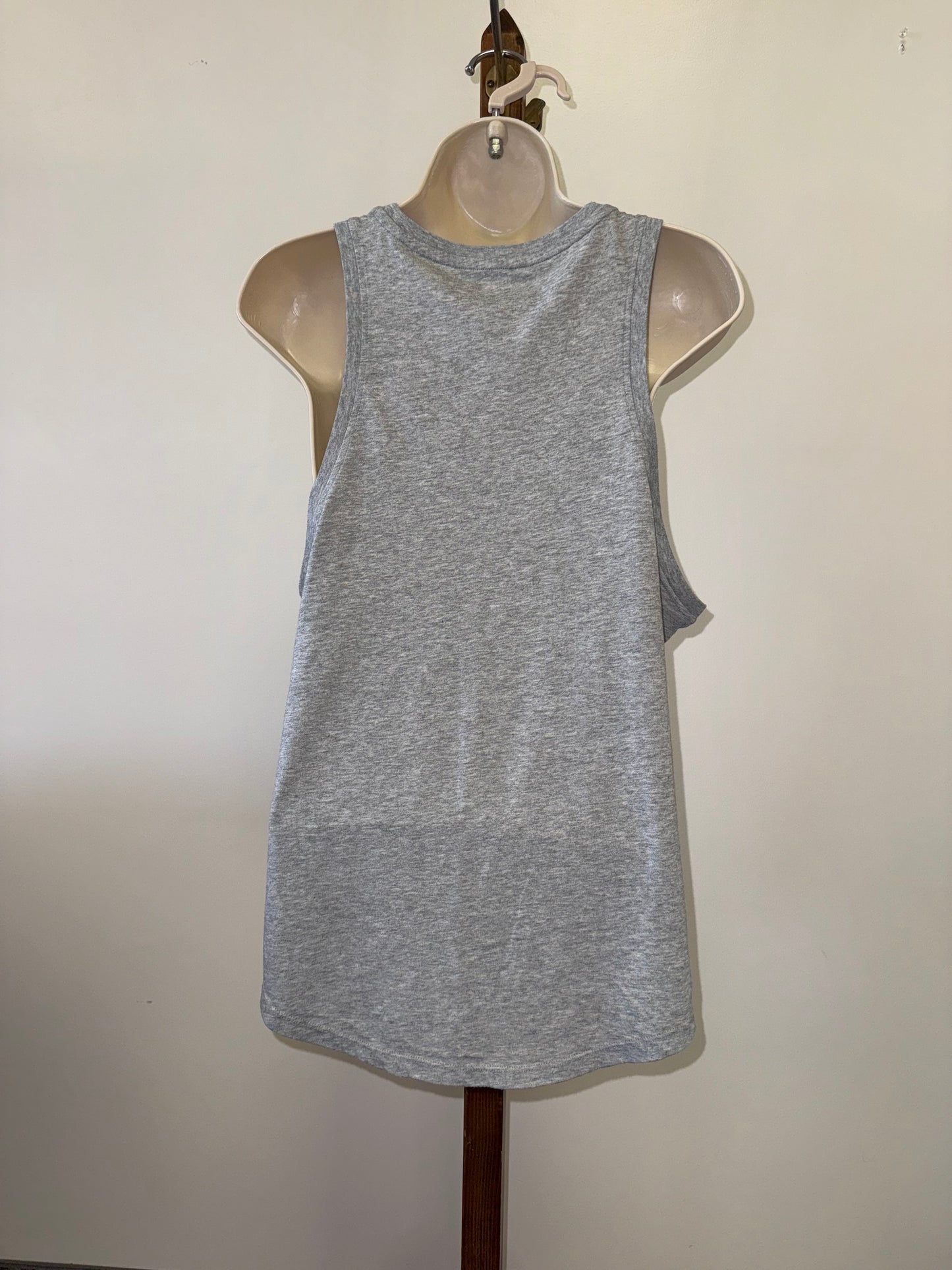 Nike (Large) The Nike Tee Grey Tank Top with Pink Logo