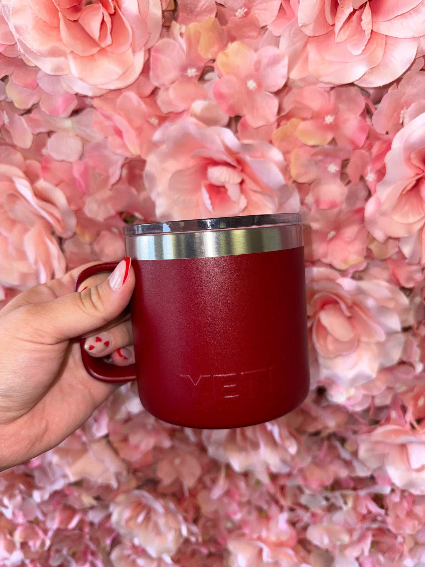 Yeti Red Stainless-Trim Insulated Mug