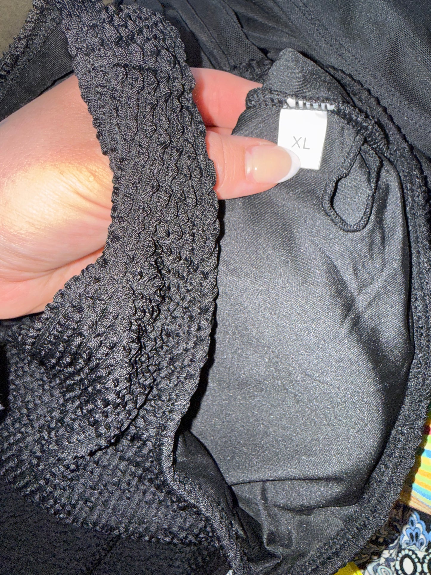 NWT (XL) Brand New Black One Shoulder One Piece Swimsuit with Cutout Side