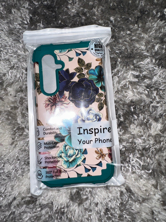 NWT (Samsung Galaxy 24 Plus) Brand New Floral Hard Phone Case with Pop Socket