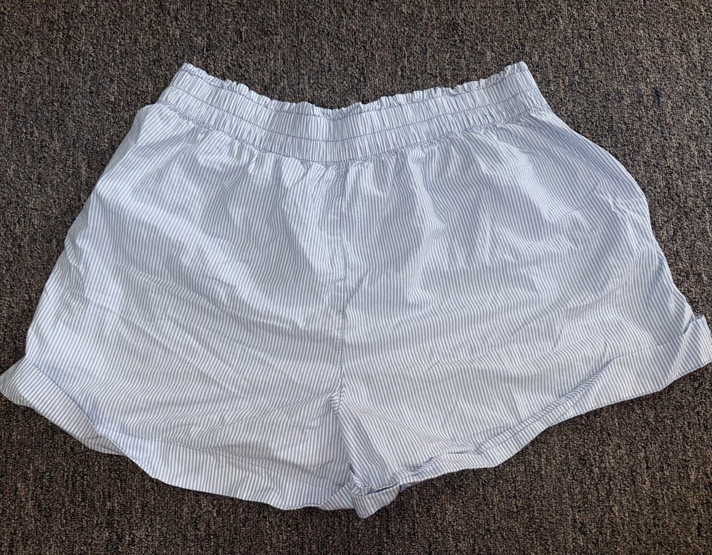 aerie (XL) Blue and White Striped Stretchy Casual Shorts