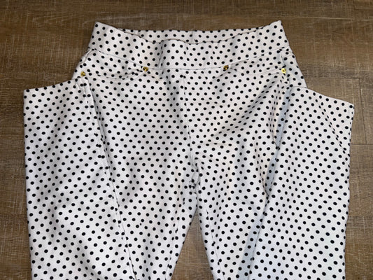 Michael Kors (Medium) Black & White Polka Dotted Skinny Dress Pants w Stretch