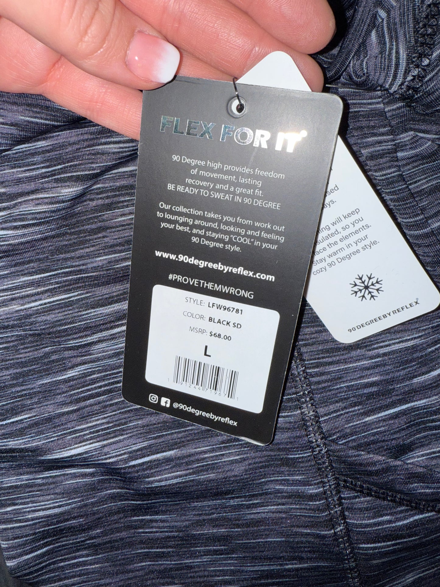 NWT 90 Degree (Large) Brand New Black//Grey Cowl Neck Sweatshirt with Fleece