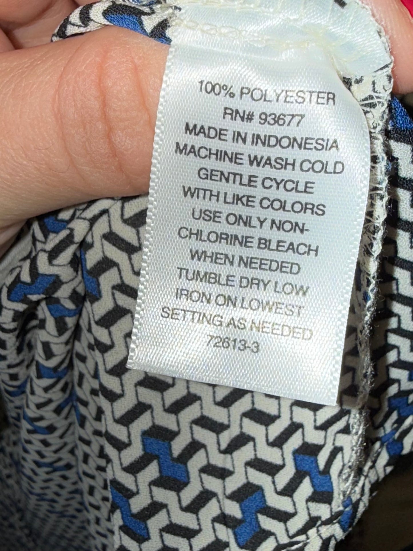 NWT Worthington (XL) Brand New 3/4 Button Up Pattern Blouse