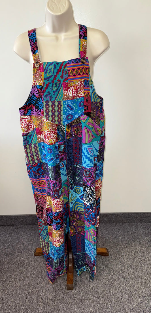 (Large) Pattern Colorful Boho Overalls