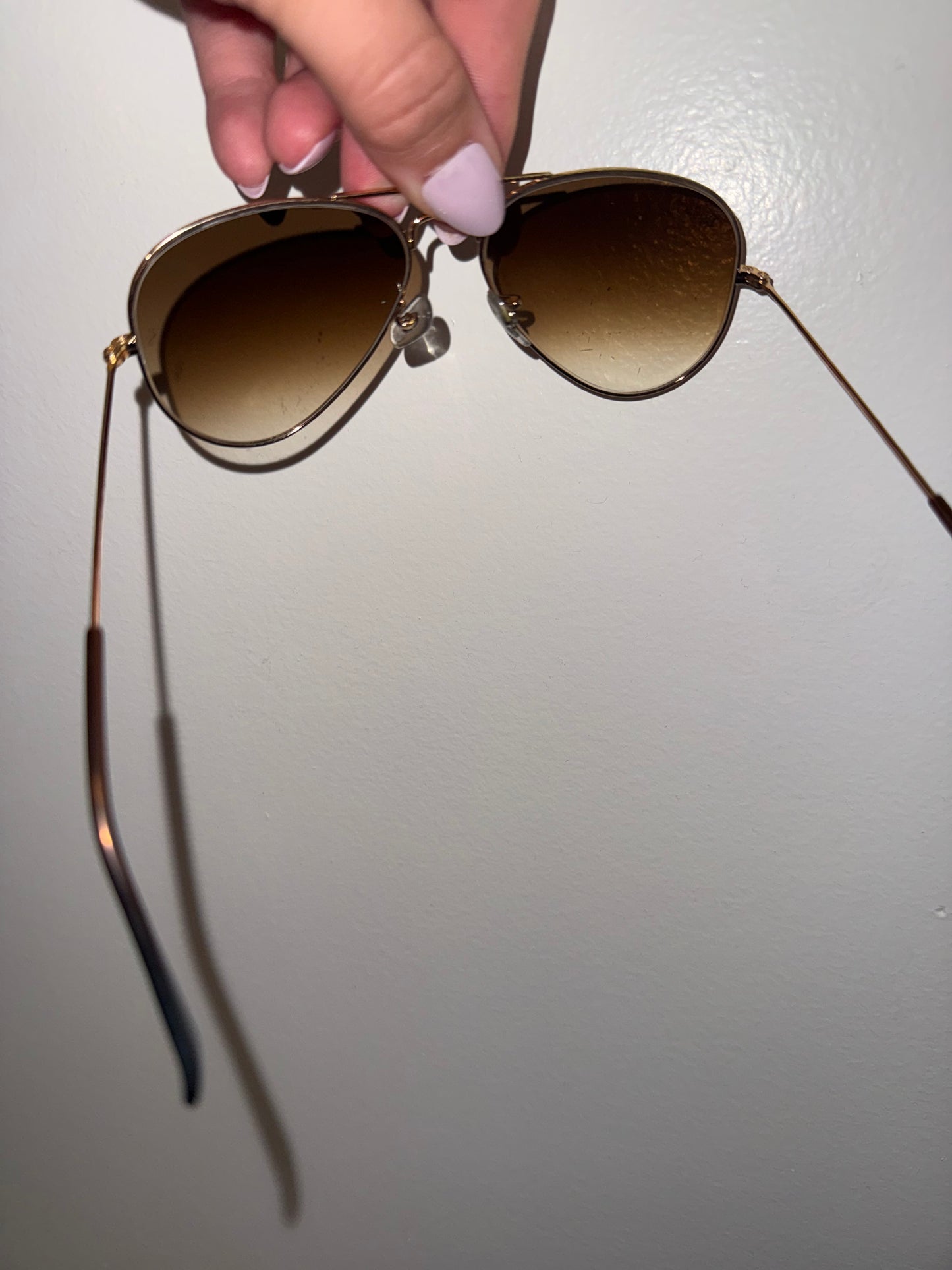 Ray-Ban Gold/Brown Aviator Gradient Sunglasses