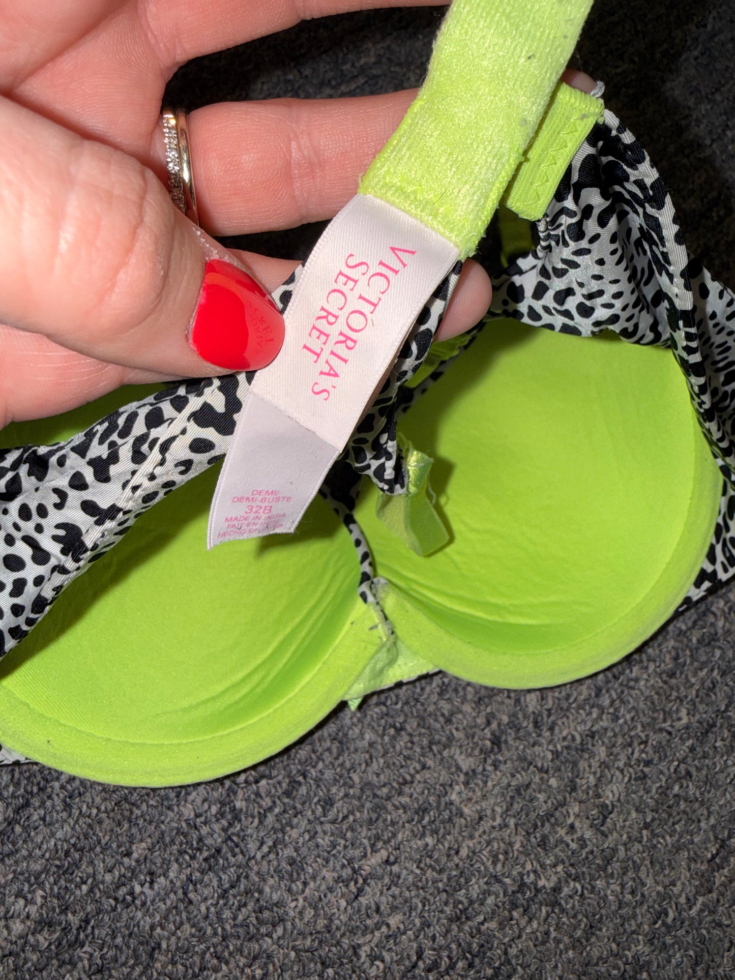 Victoria's Secret (32B) Vintage Neon Pattern Demi Bras