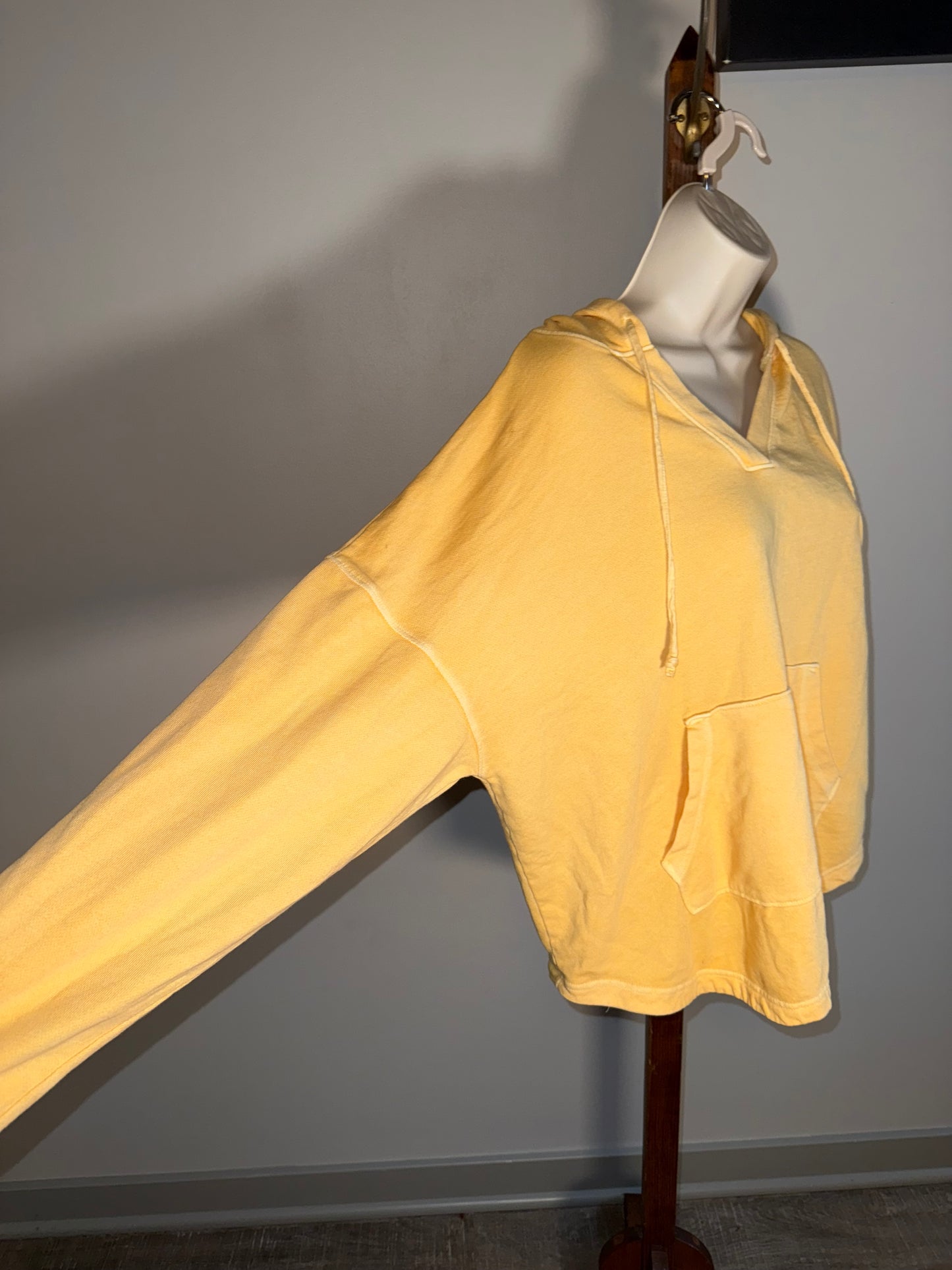 Old Navy (Medium) Yellow V-Neck Hoodie