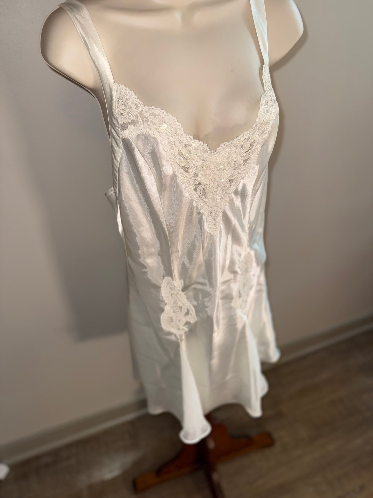 Victoria's Secret (Medium) White Ivory Vintage Bridal Chemise Slip Dress