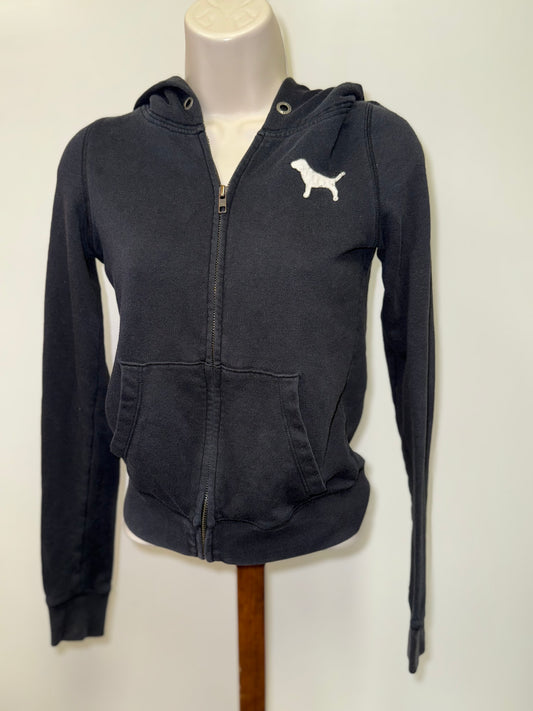 PINK Victoria's Secret (XS) Black/White Full Zip Up Jacket